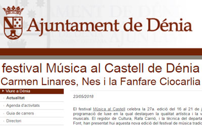 Agenda d’activitats Música al Castell 2018