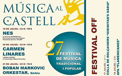 Programación del Festival Música al Castell -Dénia-